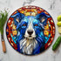 Border Collie Circular Glass Suncatcher Worktop Saver